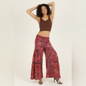 Wide Leg Paisley/Floral Pants